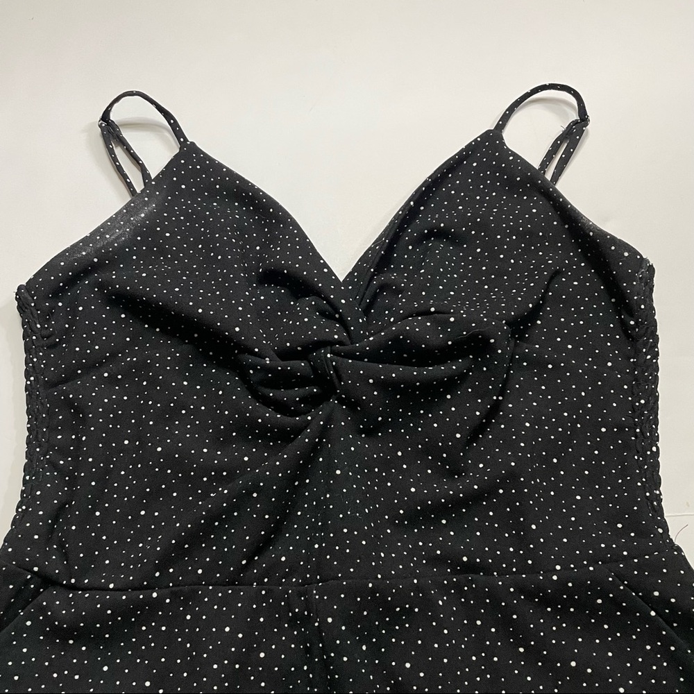 Allison Joy Smocked Spaghetti Strap Sleeveless Polka Dot Jumpsuit Romper Large - Picture 5 of 6